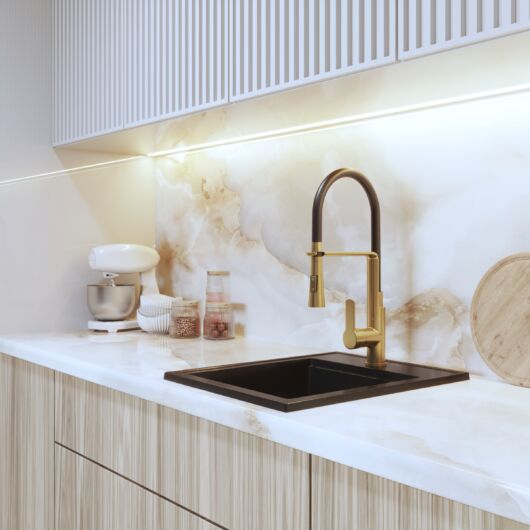 Vegas konyhai csaptelep szálcsiszolt arany