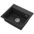 Kép 1/2 - Modern 55 egymedencés gránit mosogató automata dugóemelő, szifonnal, fekete