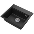 Kép 1/2 - Modern 55 egymedencés gránit mosogató automata dugóemelő, szifonnal, fekete-szemcsés