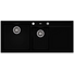 Kép 1/3 - A-POINT 180 kétmedencés csepegtetőtálcás gránit mosogató automata dugóemelő, szifonnal, fekete, balos