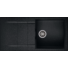 Kép 1/3 - CASCADA 100 egymedencés gránit mosogató csepptálcával, szifonkészlet, fekete
