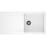 Kép 1/3 - CASCADA 100 egymedencés gránit mosogató csepptálcával, szifonkészlet, fehér