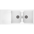 Kép 1/3 - KRONOS 200 kétmedencés csepegtetőtálcás gránit mosogató automata dugóemelő, szifonnal, fehér