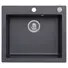 Kép 1/6 - MOJITO 60 egymedencés gránit mosogató automata dugóemelő, szifonnal, fekete-szemcsés fényes