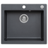 Kép 1/6 - MOJITO 60 egymedencés gránit mosogató automata dugóemelő, szifonnal, fekete-szemcsés fényes