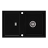 Kép 2/4 - SLIDE 40 egymedencés gránit mosogató csepptálcával, automata dugóemelő, szifonkészlet, fekete