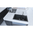 Kép 1/5 - A-POINT 140 kétmedencés gránit mosogató automata dugóemelő, szifonnal, fekete-szemcsés