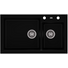 Kép 1/3 - A-POINT 140 kétmedencés gránit mosogató automata dugóemelő, szifonnal, fekete