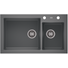 Kép 1/3 - A-POINT 140 kétmedencés gránit mosogató automata dugóemelő, szifonnal, szürke