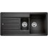 Kép 1/4 - BLANCO LEGRA 6S Silgranit másfél medencés csepegtetőtálcás gránit mosogató, szifonnal, fekete-szemcsés