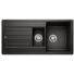 Kép 1/4 - BLANCO LEGRA 6S Silgranit másfél medencés csepegtetőtálcás gránit mosogató, szifonnal, fekete,