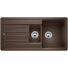 Kép 1/4 - BLANCO LEGRA 6S Silgranit másfél medencés csepegtetőtálcás gránit mosogató, szifonnal, kávébarna