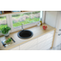 Kép 1/4 - BELFORT  kerek gránit mosogató, szifonnal fekete-szemcsés