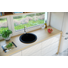 Kép 1/4 - BELFORT  kerek gránit mosogató, szifonnal fekete