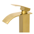Kép 2/4 - Elva magasított fürdőszobai mosdó csaptelep vízesés alakú vízsugárral arany