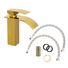 Kép 4/4 - Elva fürdőszobai mosdó csaptelep vízesés alakú vízsugárral arany