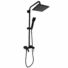 Kép 2/6 - Roy esőztető zuhanyszett szögletes zuhanyfejjel fekete