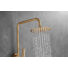 Kép 6/10 - Roy Pro termosztatikus fürdőszobai zuhanyszett fali keverőcsappal és esőztető zuhanyfejjel szálcsiszolt arany