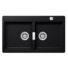 Kép 1/4 - SCHOCK Horizont N-200 Cristadur Puro kétmedencés gránit mosogató, szifonnal, fekete