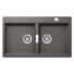 Kép 1/4 - SCHOCK Horizont N-200 Cristadur Silverstone kétmedencés gránit mosogató, szifonnal, sötétszürke