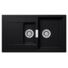 Kép 1/5 - SCHOCK Mono D-150 Cristadur Puro gyümölcsmosós gránit mosogató, szifonnal, fekete