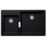 Kép 1/5 - SCHOCK Signus N-175 Cristadur Puro kétmedencés gránit mosogató, szifonnal, fekete