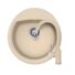 Kép 1/6 - Schock Manhattan R-100 Cristalite Moonstone egymedencés kerek  gránit mosogató szett, dugóemelő, szifonnal, Schock Plutos konyhai csaptelep, bézs