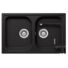 Kép 1/6 - SCHOCK Viola N-200S Cristalite Nero kétmedencés gránit mosogató szett,  Schock Epos Ext csaptelep, fekete