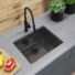 Kép 2/2 - Stalowy S4544 egymedencés rozsdamentes acél mosogató, fekete