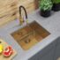 Kép 2/2 - Stalowy S4544 egymedencés rozsdamentes acél mosogató, arany