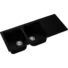 Kép 1/4 - A-POINT 200 kétmedencés csepegtetőtálcás gránit mosogató, szifonnal, fekete, megfordítható