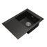 Kép 1/2 - Design 7050 csepegtetőtálcás egymedencés gránit mosogató, szifonnal, fekete