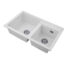 Kép 1/3 - Modern 8020 kétmedencés gránit mosogató, szifonnal, fehér