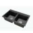 Kép 1/3 - Exclusive 20 kétmedencés gránit mosogató, fali csaphoz, fekete-szemcsés
