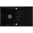 Kép 1/2 - RUBIN egymedencés gránit mosogató csepptálcával, automata dugóemelő, szifonkészlet, fekete