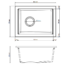 Kép 3/3 - Gamma Decor 3850 gránit mosogató, szifonnal, fehér