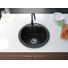 Kép 1/5 - Don kerek gránit mosogató szett 3 féle választható csapteleppel (Beta, Move, Steel) automata szűrőkosaras leeresztővel, szifonnal fekete-szemcsés színben