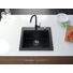 Kép 1/4 - Start egymedencés gránit mosogató automata dugóemelő, szifonnal, fekete-szemcsés