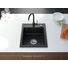 Kép 1/4 - Start Don mosogató szett 2 féle választható csapteleppel (Beta, Steel) automata szűrőkosaras leeresztővel, szifonnal fekete-szemcsés színben