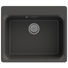 Kép 2/3 - Lille egymedencés gránit mosogató automata dugóemelő, szifonnal, fekete