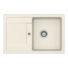 Kép 2/6 - Schock Lima D-100S konyhai mosogatótálca 780 x 500 mm Cristalite Vanilla, világos bézs és Schock Prima konyhai csaptelep rozsdamentes acél, beépíthető
