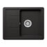 Kép 2/6 - Schock Pinedo D-100XS konyhai mosogatótálca 620 x 500 mm Cristalite Nero, fekete és Schock Prima konyhai csaptelep fekete, beépíthető
