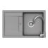 Kép 1/6 - Schock Lima D-100S konyhai mosogatótálca 780 x 500 mm Cristalite Croma, szürke és Schock Prima konyhai csaptelep rozsdamentes acél, beépíthető