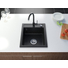 Kép 1/4 - Start Don egymedencés gránit mosogató automata dugóemelő, szifonnal, fekete